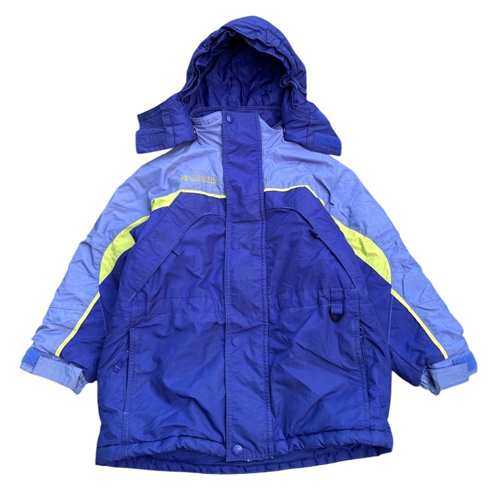 Columbia Kids Blue Purple Colorblock Hooded Insulated Winter Jacket Size 6/6X